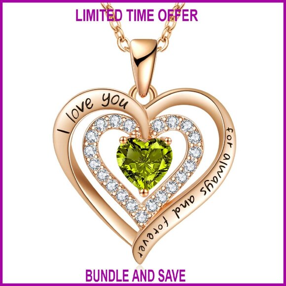 Sterling Silver Birthstone Heart Pendant Necklace 18